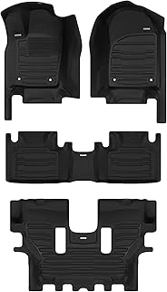 TuxMat - for Dodge Durango 6-Seater 2011-2024 Models - Custom Car Mats - Maximum Coverage, All Weather, Laser Measured - This Full Set Includes 1st, 2nd and 3rd Rows