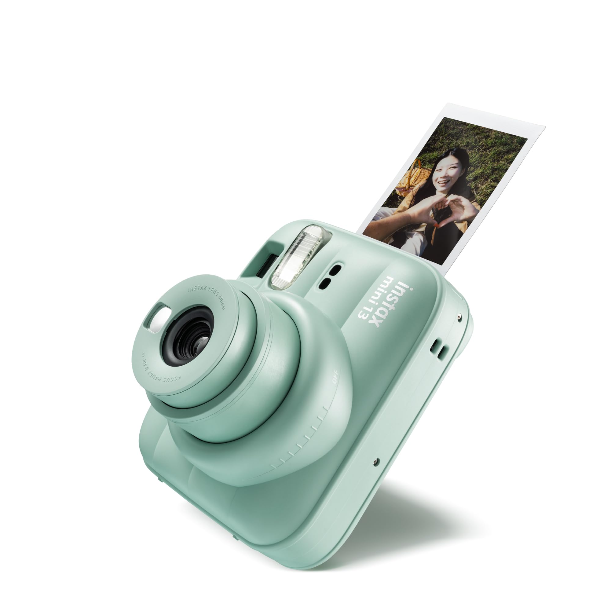 instax mini 13 fotocamera istantanea con flash integrato, specchio selfie, modalità close-up, autoscatto, Lagoon Green