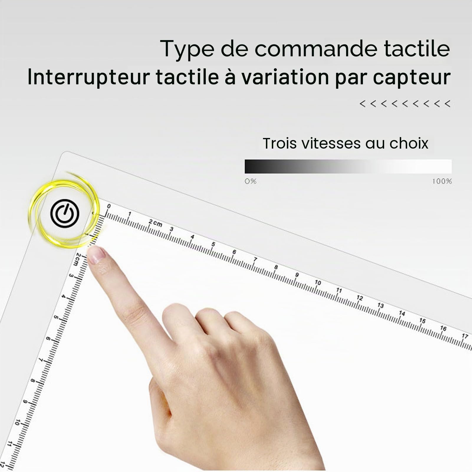 Panneau Lumineux LED A3, Table Lumineuse Acrylique Noir avec Câble USB-C, 459 x 336 x 5,5 mm, Gradation Continue pour Numérisation d'Art, Diapositives et Négatifs