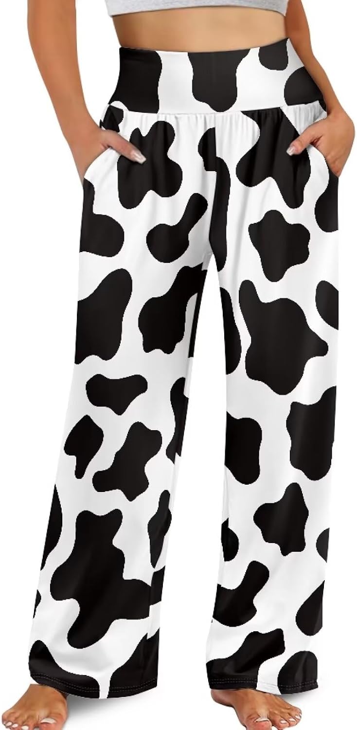 YEXIATODO Wide Leg Pants Woman Plus Size Trousers High Waisted Palazzo Pants Womens Stretchy Sweatpants Joggers S-3XL