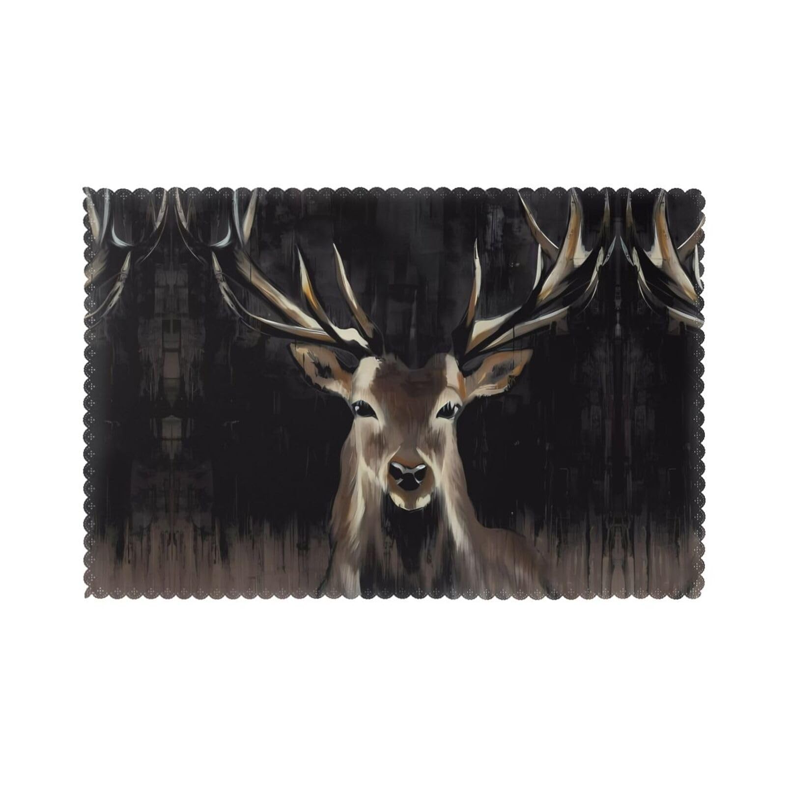 WHJSHOP deer Prints Placemats Set of 6 12x18in - Heat Resistant Table Layers for Homes, Hotels & Stylish Dining