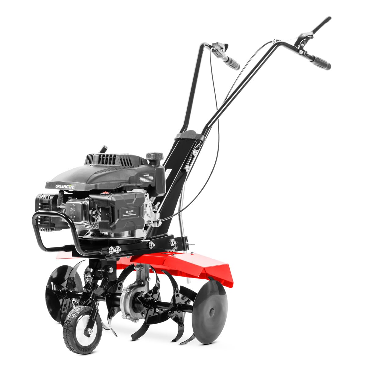 GREENCUT GTC190X - Motocultor motoazada Gasolina, Motor térmico 4 Tiempos 161cc 5cv, Ancho Trabajo 56cm, 13cm Profundidad, Cuchillas Hierro Templado