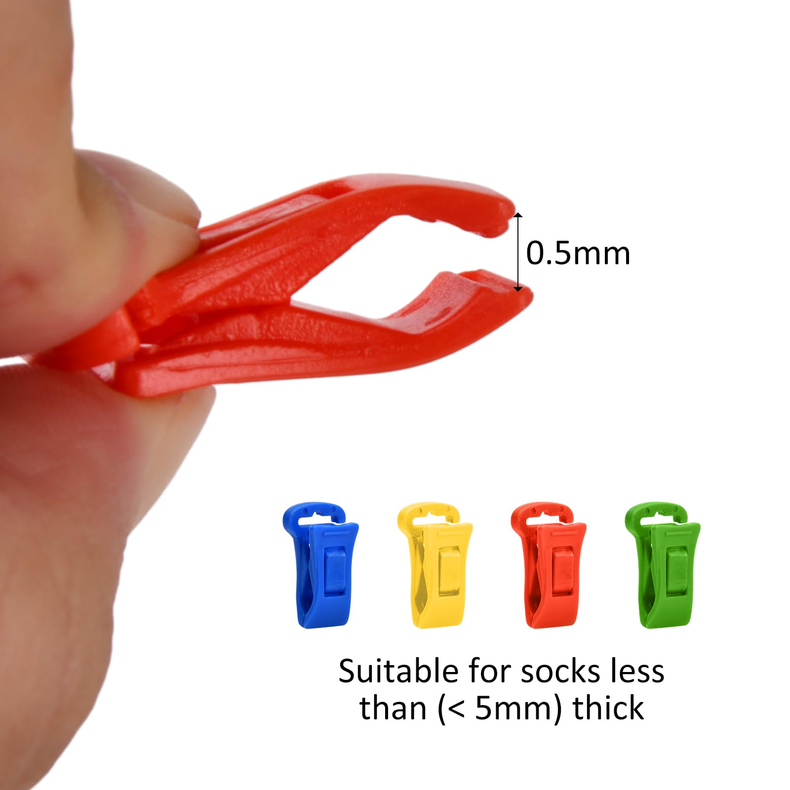 Sock Clips, 36 Clips with Hanging Hooks, Non-Slip Laundry Peg, No Need to Fold, Portable Sock Drying Clips - Image 3