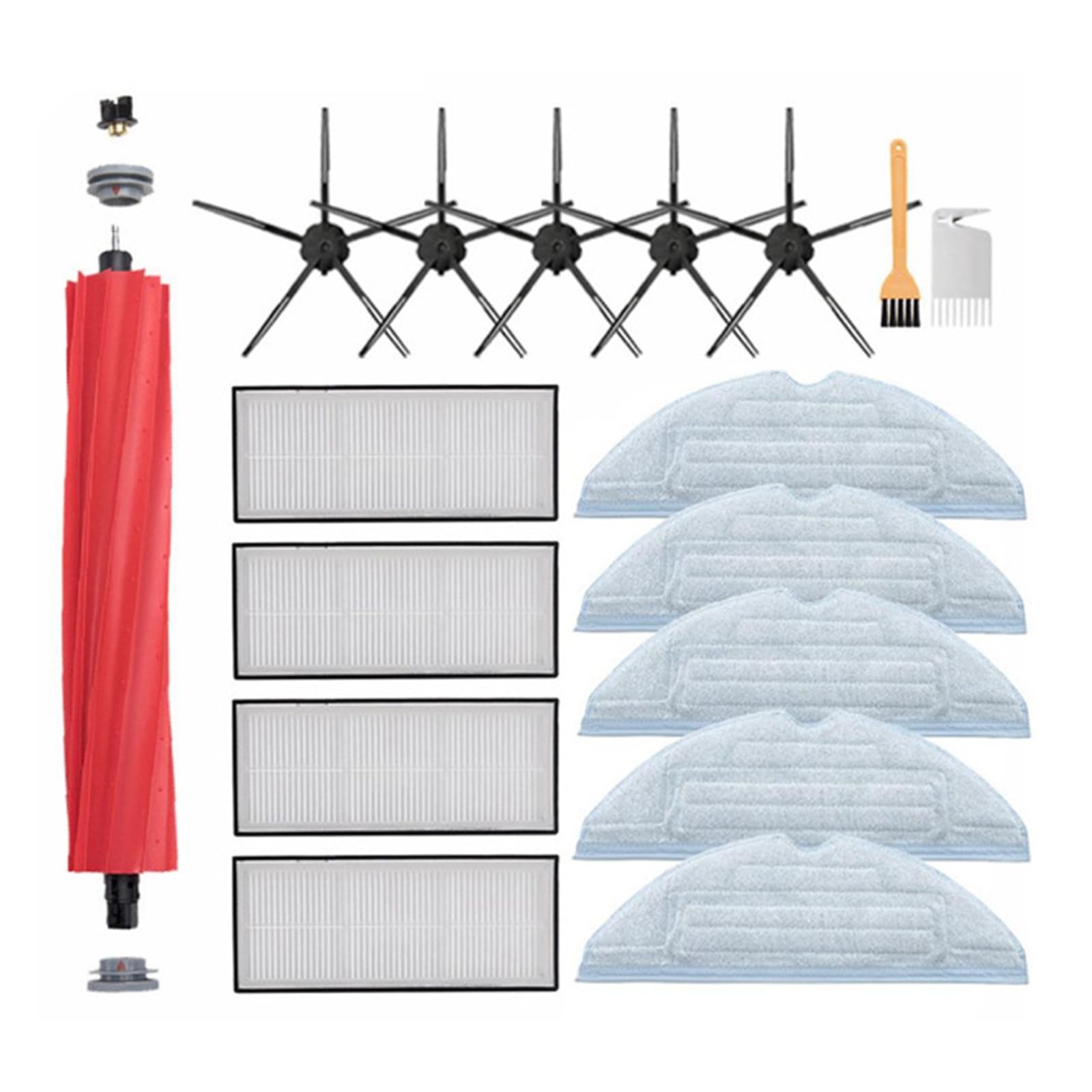 Mekalero Robotic Accessories Main Side Brush Mop Rag Cloth Hepa Filter Anti-Allergen Compatible for T7S Robot Accessories Brush Set Home Appliance Parts Robot
