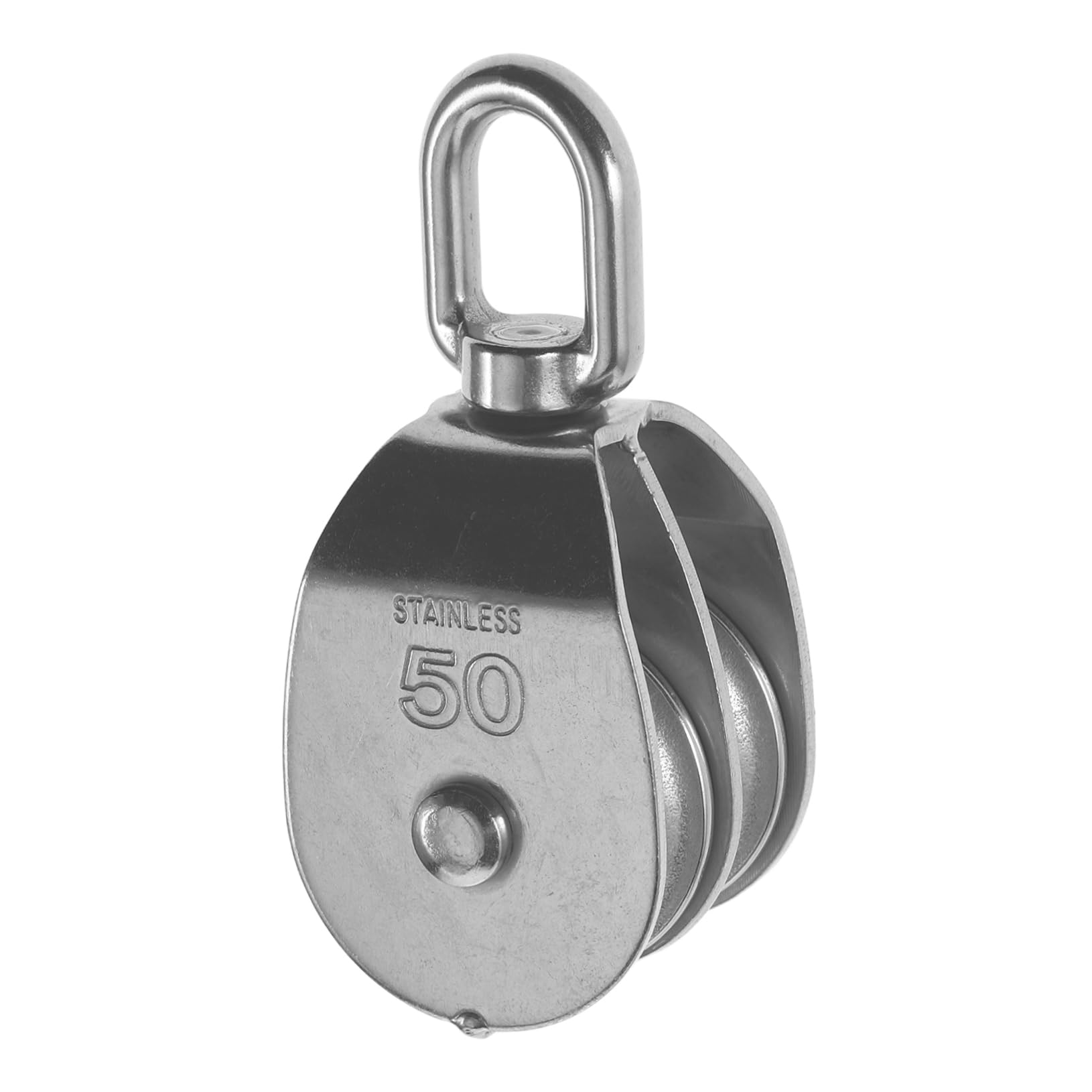Polea de pesca de acero inoxidable, poleas de elevación portátiles, bloque de metal resistente para equipo de pesca, herramienta de elevación duradera para uso en exteriores y marinos
