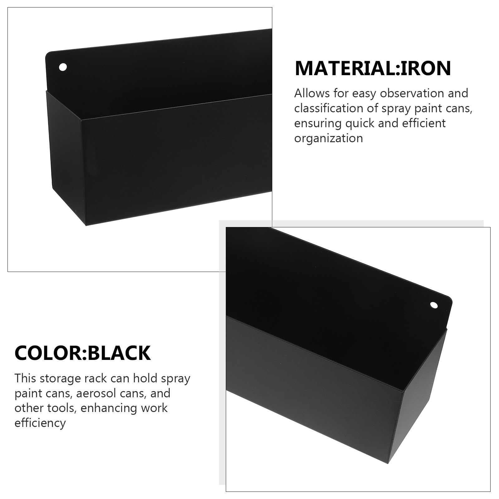 VILLCASE Porta Bombolette Spray con a Muro Design Multifunzionale in Ferro Nero Organizer Moderno per Garage e Casa per Aerosol e Strumenti