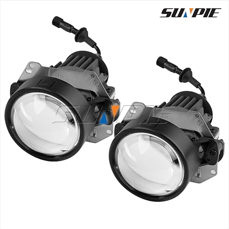 Amazon サンピエ Sunpie 汎用埋め込み型led プロジェクター キット Led ヘッドライト H4 H7 Hi Lo 車検対応 6000k 8000lm ２個セット 一年保証付き ヘッドライト本体 車 バイク