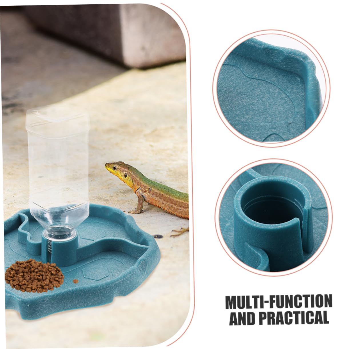 ORFOFE Distributore Automatico D’Acqua 2 Pezzi, Facile da Pulire, Ciotola in ABS, per Rettili e Uccelli, per Tartarughe e Lucertole | Facile da Pulire, Contiene Cibo e Acqua, per Riccio e Piccoli Animali, Ciotola Pratica per Uso Quotidiano