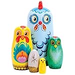 Bits and Pieces - Nesting Endangered Species-Hand Painted Wooden Nesting Dolls - Set of 5 Dolls from 5.5 Tall