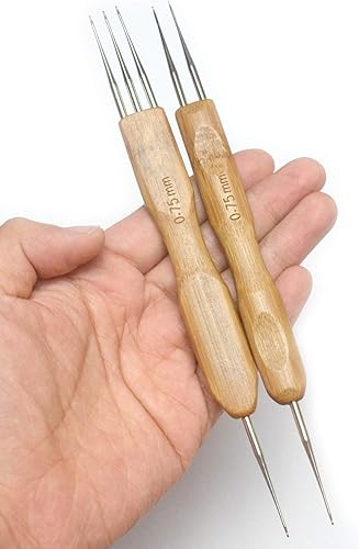 2 ganchos de ganchillo de doble punta para cabello, 1 gancho, 2 ganchos y 1 gancho, herramienta de aguja de rastas de 3 ganchos para trenzas,