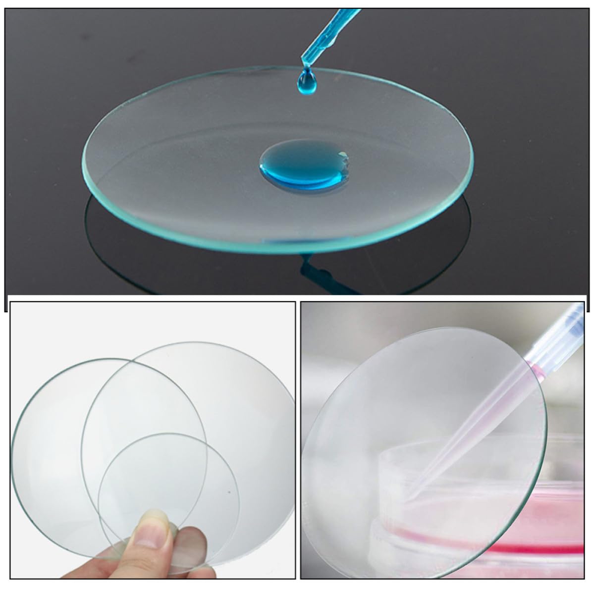 PRETYZOOM 10pezzi Coperchi in Vetro per Bicchieri di Laboratorio Vetri Trasparenti per Esperimenti Chimici Coperchi Impermeabili per Becher di Vetro Accessori da Laboratorio per Misurazioni