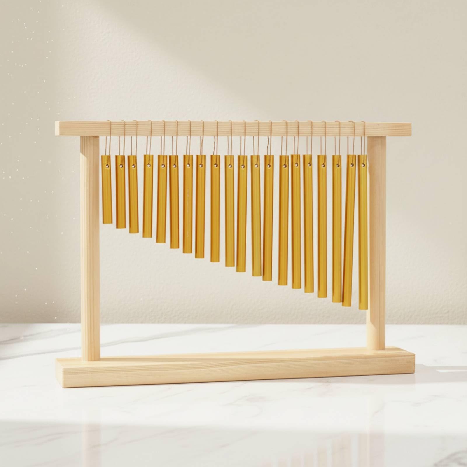 Carillón Viento 20 Notas Musical Carillón Mesa con Soporte Resonante Percusión para Estudiantes, Niños, Escuela, Plateado
