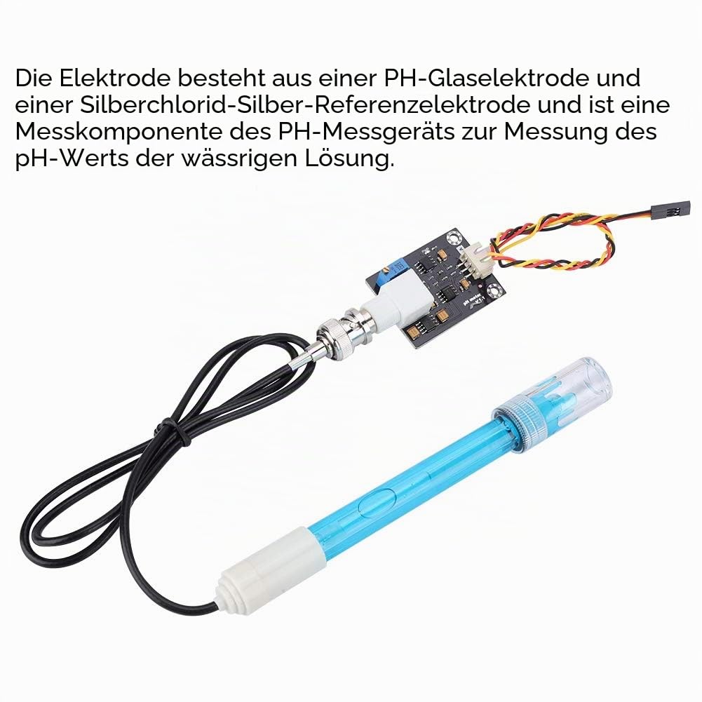 VBESTLIFE 5 V PH-Sensormodul + PH-Sonde Composite-Elektroden-Testcodesensor mit BNC-Anschluss