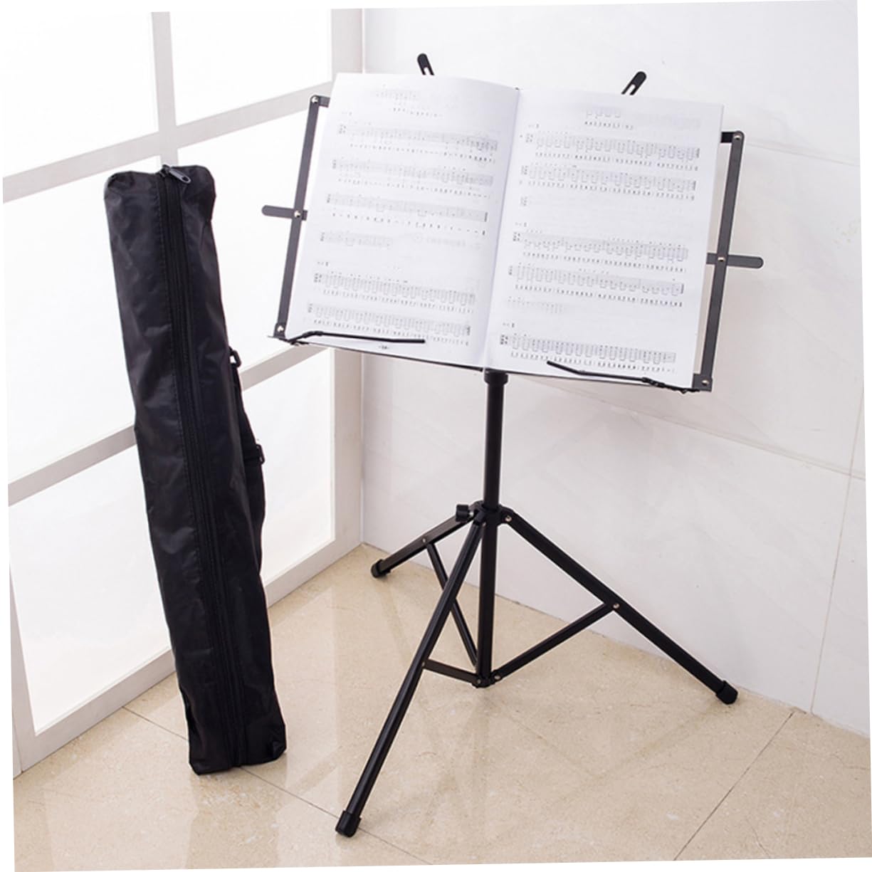 Supporto Per Spartiti Musicali e Portatile Struttura Telescopica Per Chitarra Violino e Pianoforte Per Musicisti Movimento