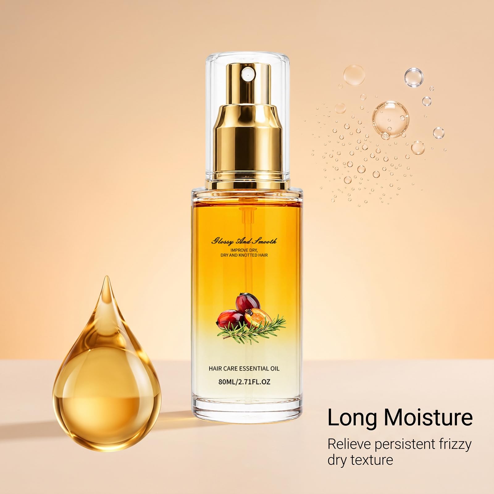 Spray all'olio per capelli anti-crespo per capelli secchi e danneggiati (3 pezzo)