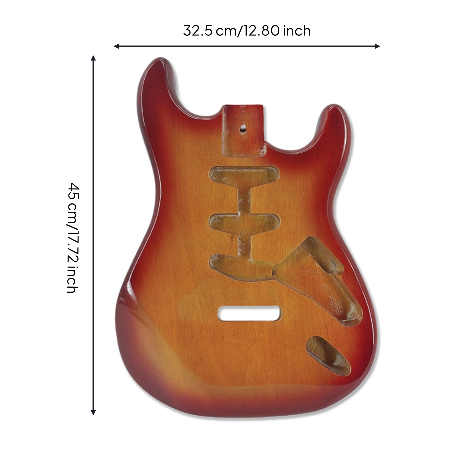 Elektrische Gitarre Ersatz Gitarrenkörper Rohling E Gitarre Mahagoni Klassische mit Komfortabler Halsausnehmung für Austausch Defekter Teile Studio Proberaum