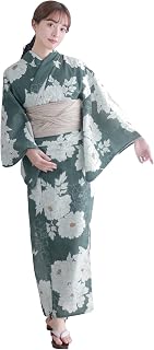 [KYOETSU] 浴衣套装 变化编织 两部式 2件套(浴衣、兵儿带)女士 AB