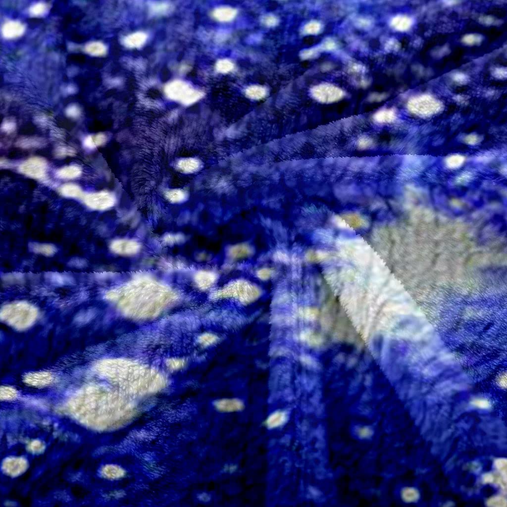 Manta Polar Grande Gruesa 180X220Cm para Cama, 3D Paisaje Estrellado Azul Impresión Patrón Manta De Franela Invierno Manta Felpa De Sofá 100% Microfibra Suave, Caliente para Hogar