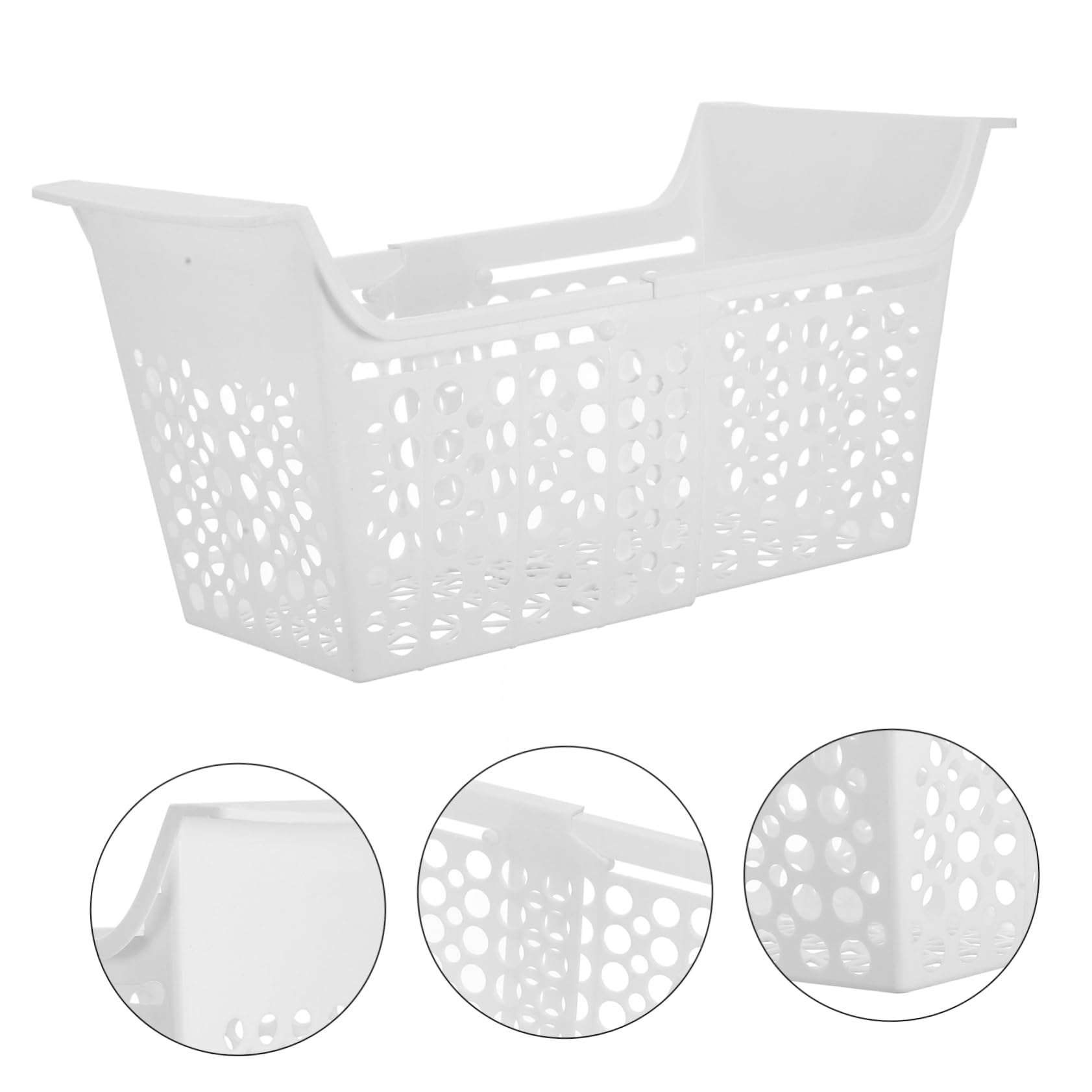 Cesta del Congelador Extensible Ajustable, Plástico Blanco