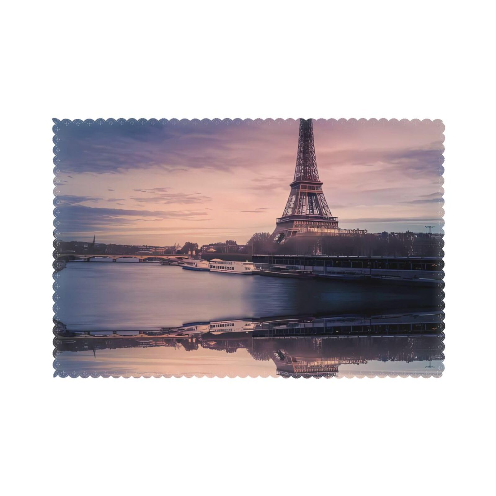 WHJSSF Eiffel Tower Prints Placemats Set of 6 12x18in - Heavy-Duty Polyester Table Covers Built for Durability & Heat Resistance