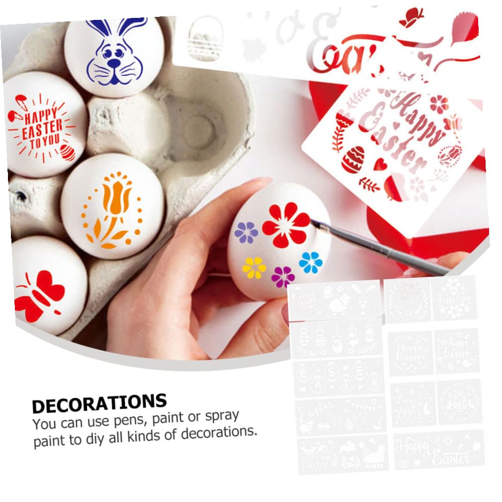 TEHAUX 36 Piezas Plantilla De Pintura Feliz Plantilla De Pascua Pintura Diy De Pascua Manualidades Para Juguete Tablero De Dibujo Material Para Mascotas Ahuecar Niño