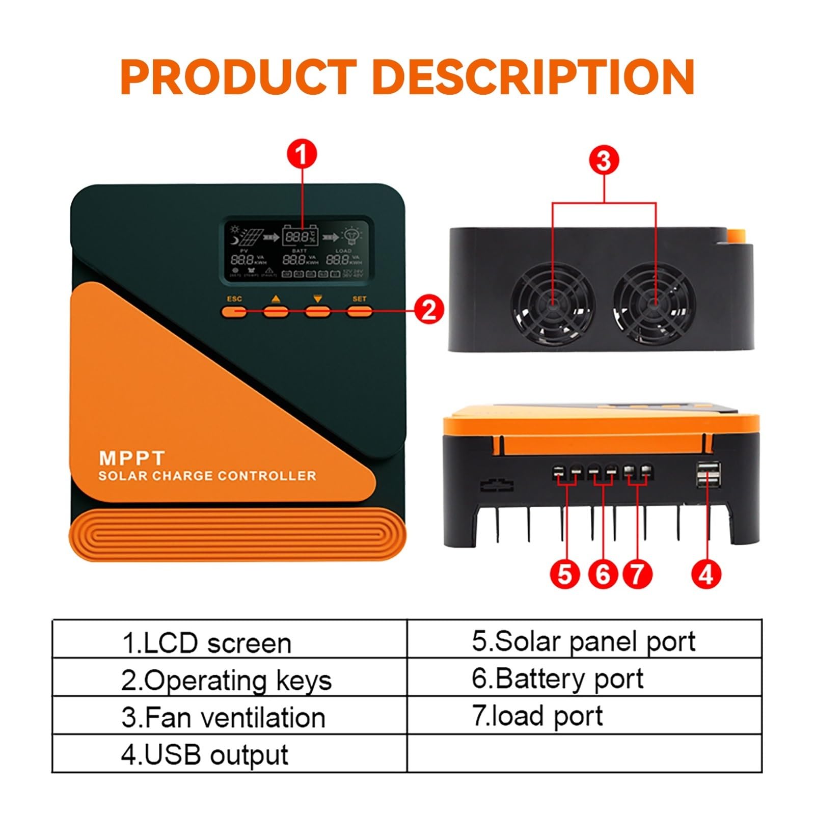 Contrôleur De Charge Solaire 20A 40A 60A MPPT 12V 24V Régulateur Intelligent Panneau pour camping-car/camping-car(MPPT 40A)