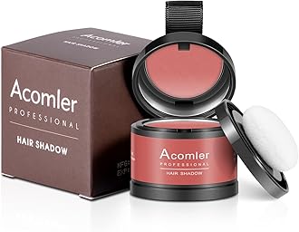 Acomler Instantly Root Touch Up Hairline Shadow Powder for Thinning Hair, Gray Hairline Cover for Women and Men with Eyebrows, Beard Line, Bald Spots (Red Brown)