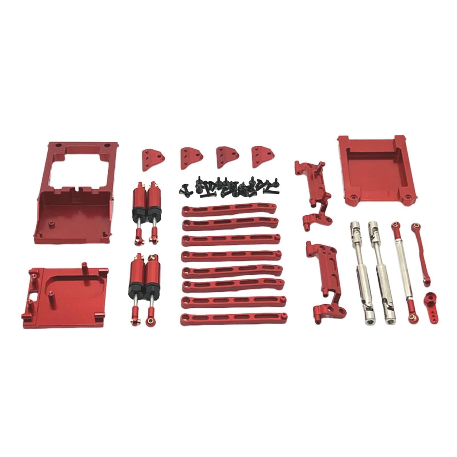 RC Auto Zugstange Set Aus Aluminiumlegierung Metall Stoßdämpfer RC Auto Ersatzteil Tuning Zubehör Passend für MN168 MN78 für Hobbyfahrer Reparatur, Rot