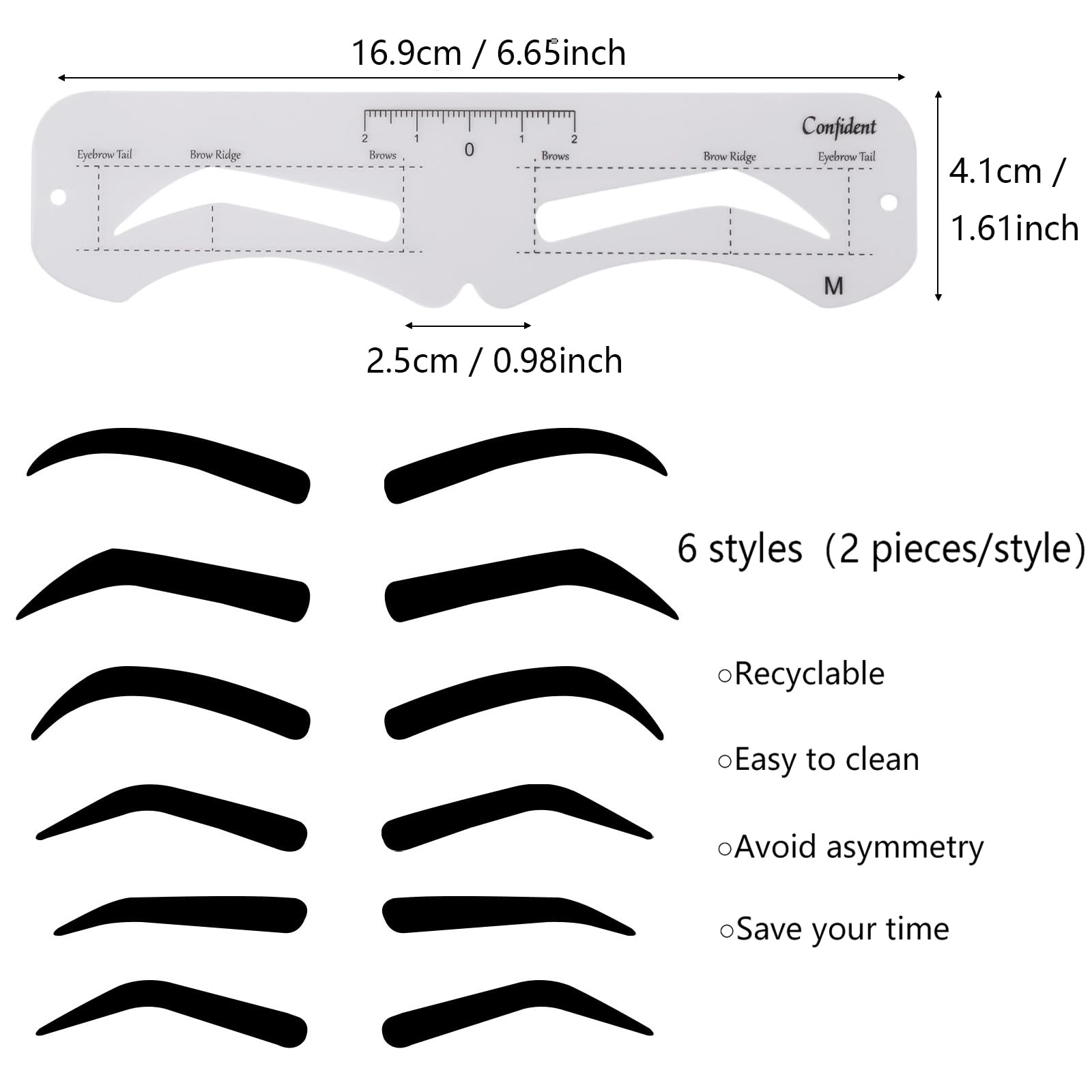 Amazon.com: 12 Pcs Reusable Eyebrow Stencil, Eyebrow Template with Elastic Band for Beginners (Eyebrow Distance 2.5cm) : Beauty & Personal Care