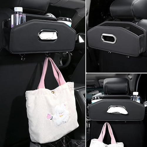 Miniatura 6 de Organizador de asiento trasero para reposacabezas de automóvil, caja de almacenamiento colgante para asiento trasero del vehículo con ganchos,