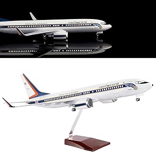 24-Hours 18â€ 1:130 Scale Model Airplane Thailand Air Force B737 Plane Model Metal Model Planes Kits Display Diecast Airplanes with LED Light for Collection and Decoration (Touch or Sound Control)