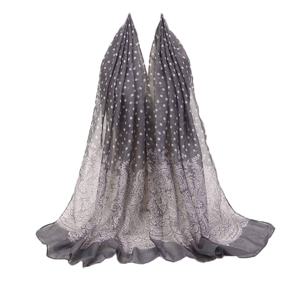 Vague douce dames châle en maille jacquard fluide à pois