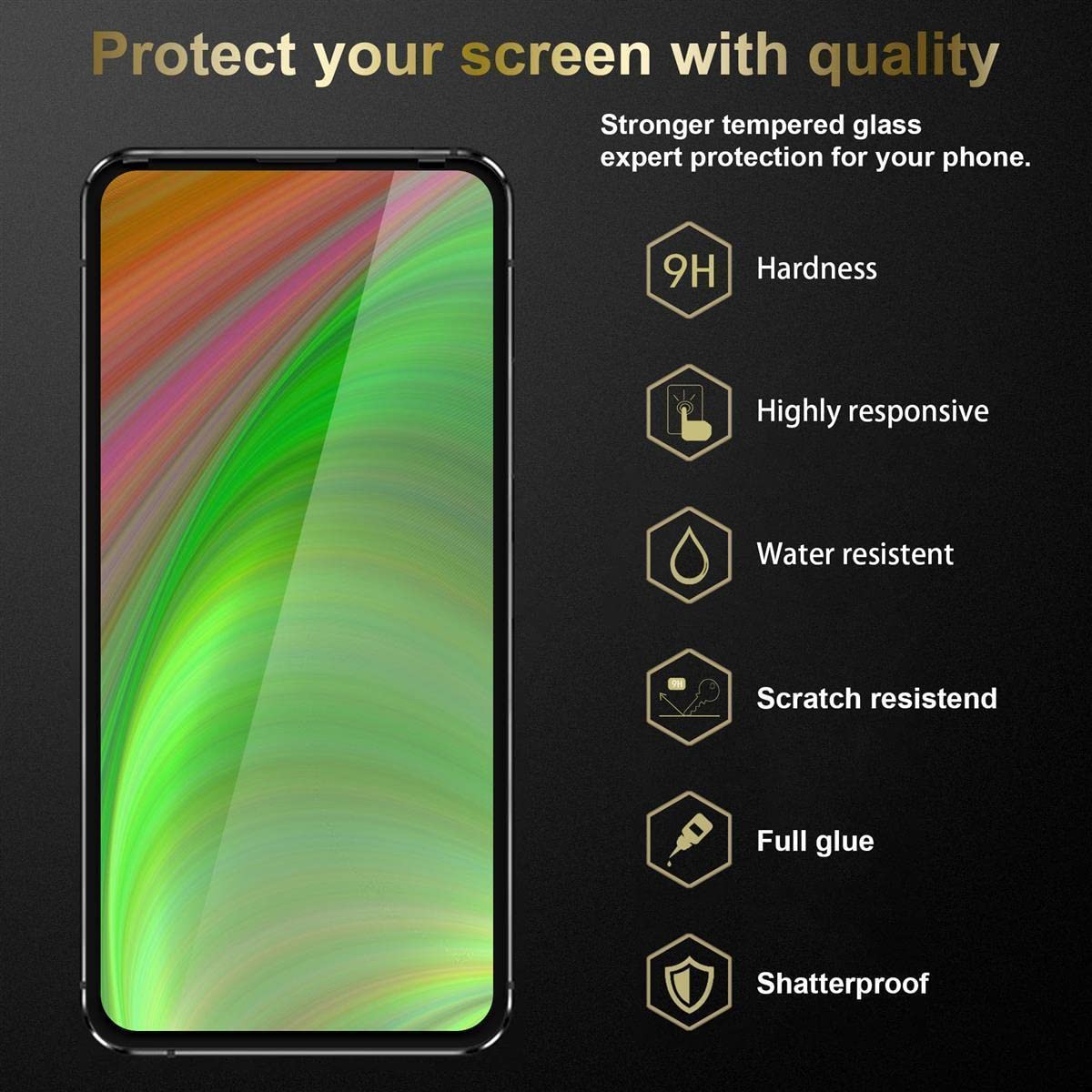 CADORABO - Pellicola Armatura A Schermo Intero Compatibile Con Asus Zenfone 7 Pro In Trasparente Con Nero - Vetro Temperato (tempered) Di Protezione Del Display In Durezza 9h Con 3d Touch