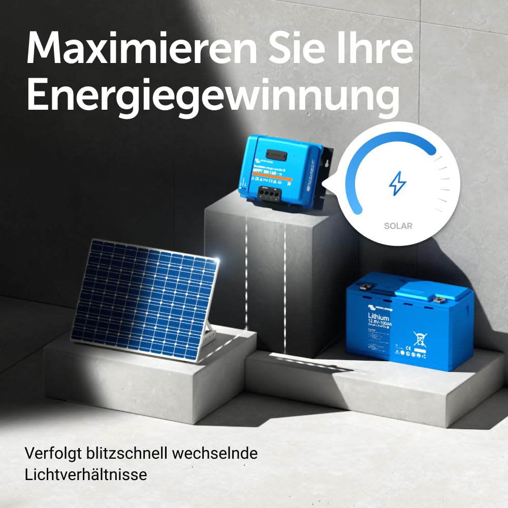 Victron Energy SmartSolar MPPT Tr Laderegler (Bluetooth) - Solar Laderegler - 150V 60 Amp 12/24/36/48-Volt