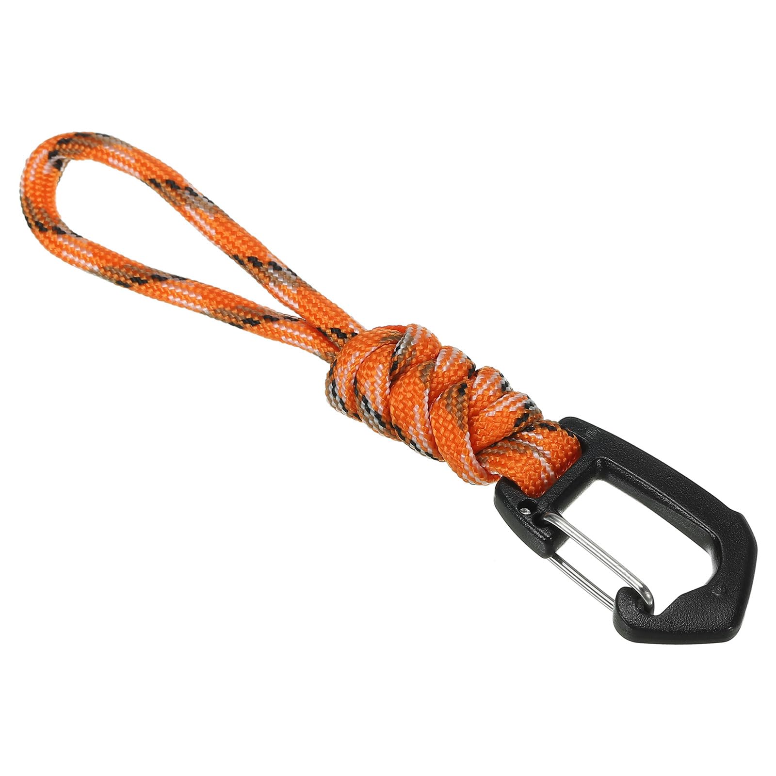 PATIKIL Badge Lanyard 4.7 Inch, Necklace Keychain Cord Metal Clasp Hook Ring Strap for Keys Whistle ID Card Badge Holder Camo Orange