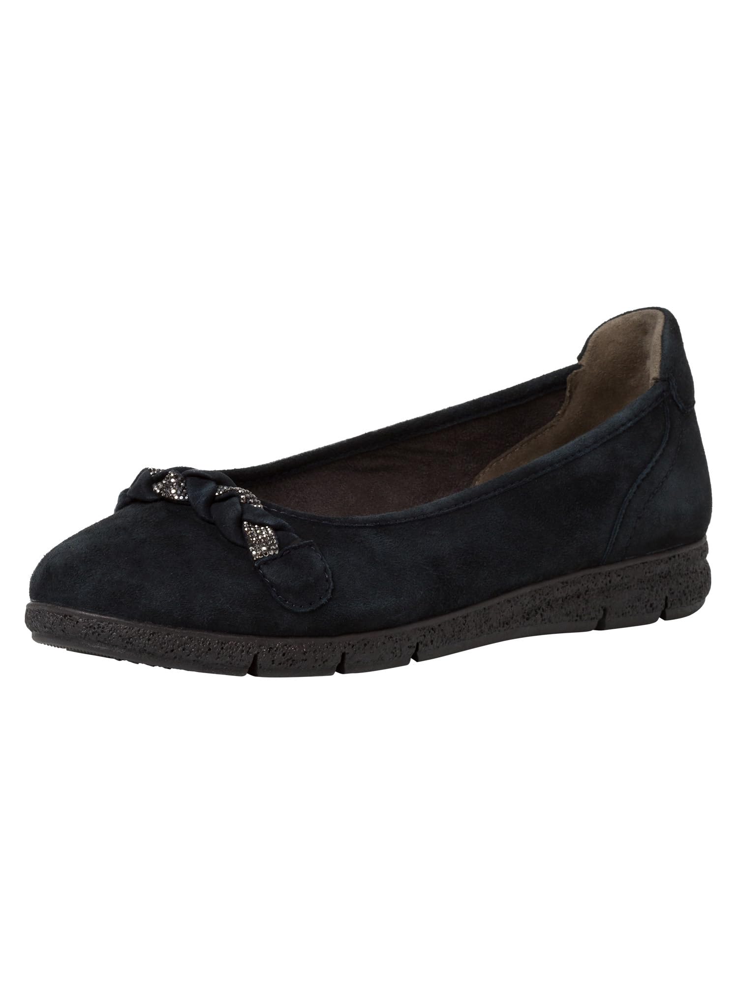 Tamaris Comfort Women’s Leather Ballerinas Classic Comfort Fit , Navy, 6,5 UK