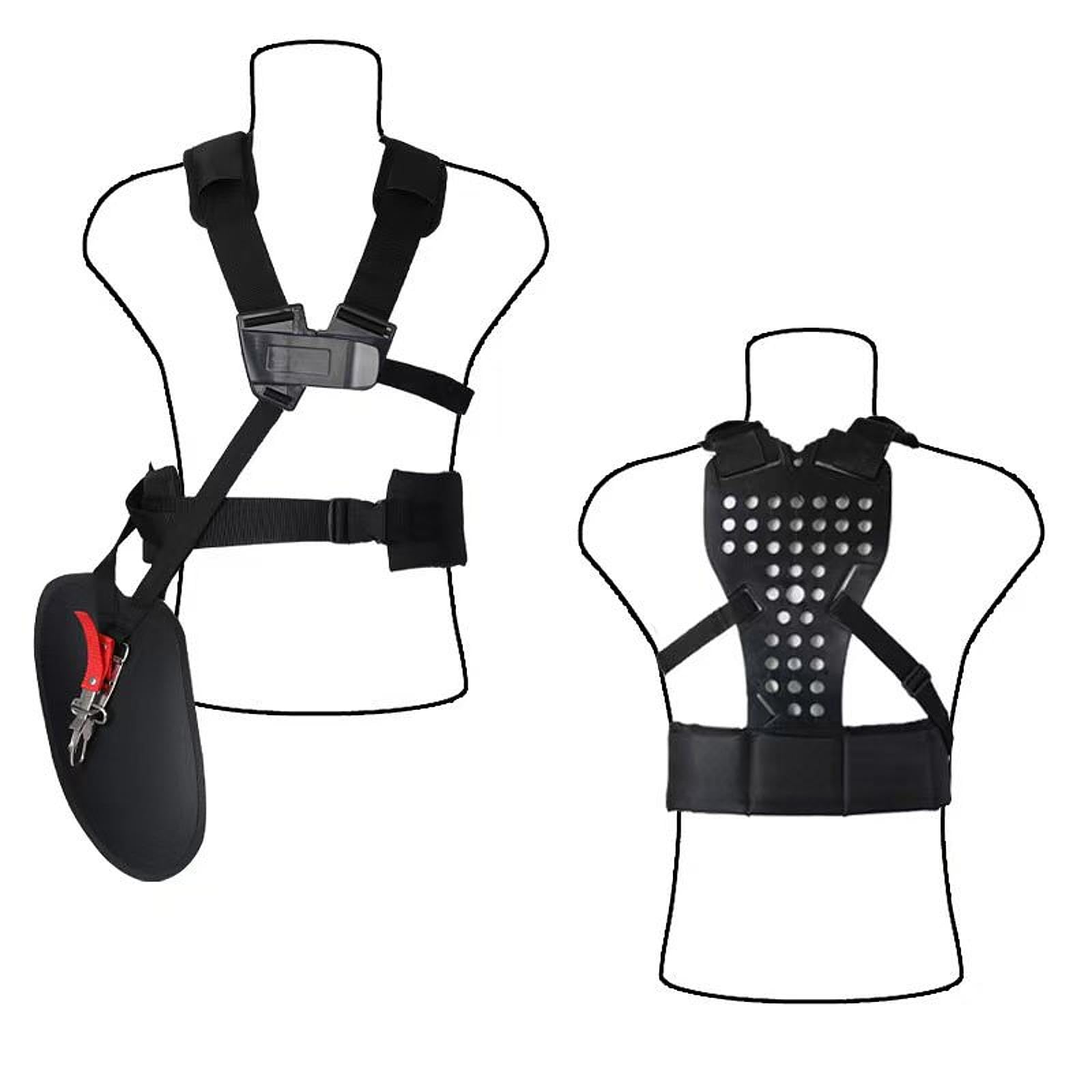 Bandoulière pour Débroussailleuse, Double Bandoulière avec Ceinture Rembourrée Confortable, élargie pour Les Débroussailleuses, Les Coupe-bordures et