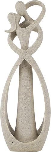 Trycooling Estatua de los amantes de los besos, escultura abstracta, estatuas de resina para decoración del hogar, oficina, estante de escritorio,