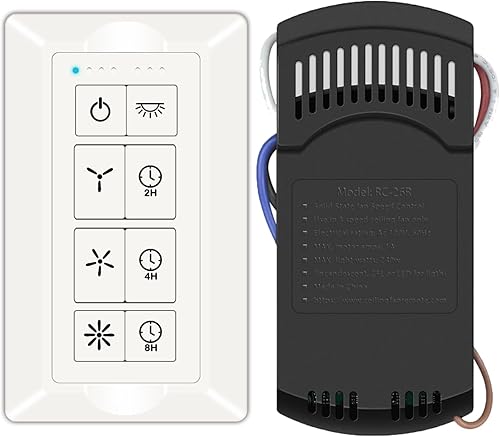 Miniatura 9 de Ventilador de techo inteligente universal con control remoto e interruptor de luz reguladora, repuesto remoto de ventilador de techo compatible con