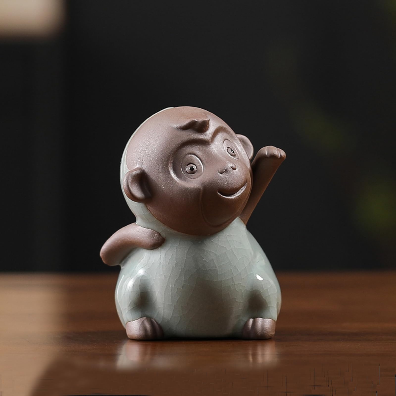 YUZDNM Ceramic animal figurines, Chinese zodiac animal sculptures, symbolizing success and wealth, a lucky gift(#c)