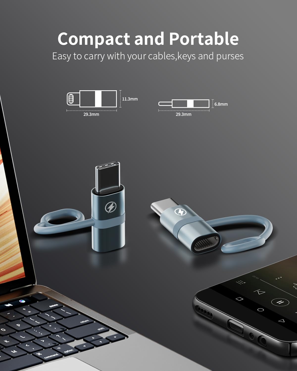 BORLTER CLAMP Lightning zu USB-C Adapter für Kopfhörer Unterstützung Line Control, Lightning zu USB-C Audio Adapter kompatibel mit iPhone 16/15 Serie, iPad und andere Typ-C Audio Ports