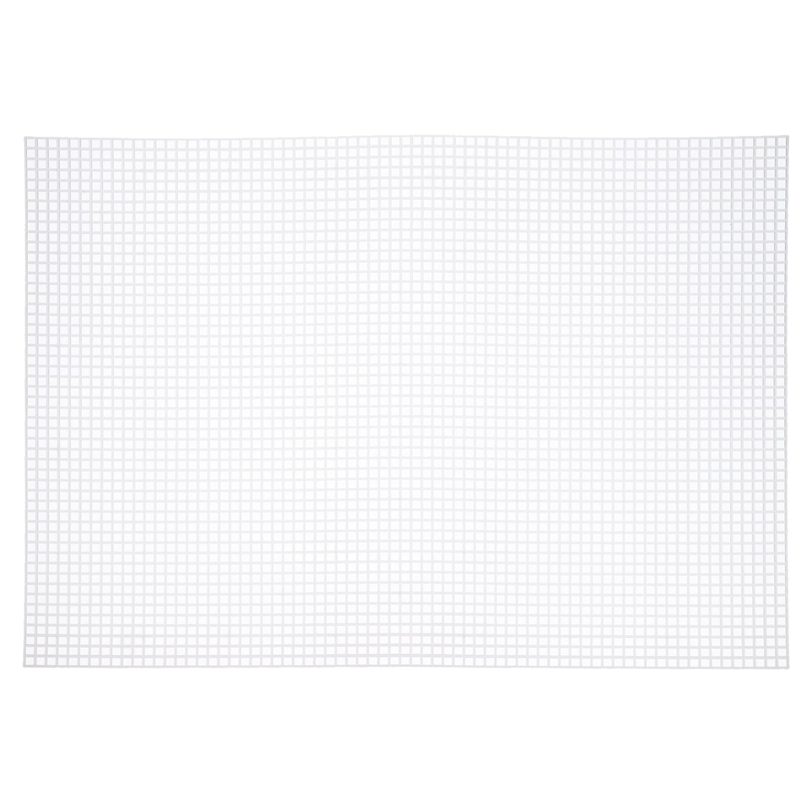MECCANIXITY 6pcs 12"x17" Plastic Mesh Canvas Sheet 6 Count Needlepoint Blank Canvas for Embroidery Knit Crochet Acrylic Yarn Crafting, White