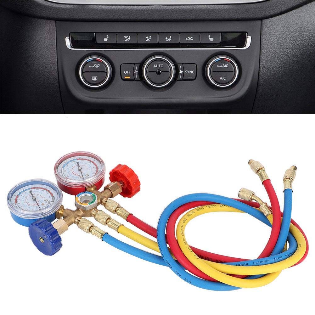 Outils de climatisation frigorifique Jeu de jauges de collecteur de Diagnostic AC avec kit de Tuyau et de Crochet