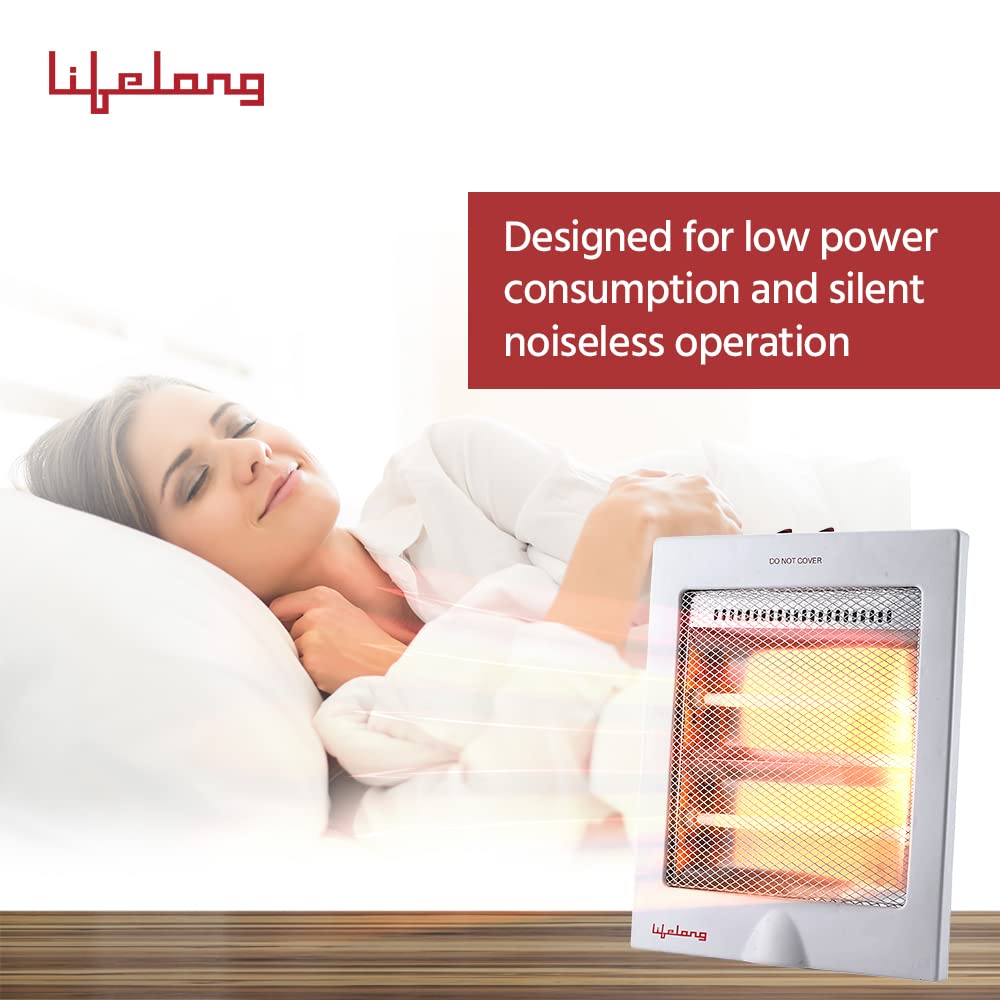 Lifelong Regalia 800 Watts Quartz Room Heater for Home with 2 Power settings, ISI Certified, 2 Rod Heater for Room |Cord Length 1.5 Meter| 1 Year Manufacturer's Warranty (LLQH922, White) 4