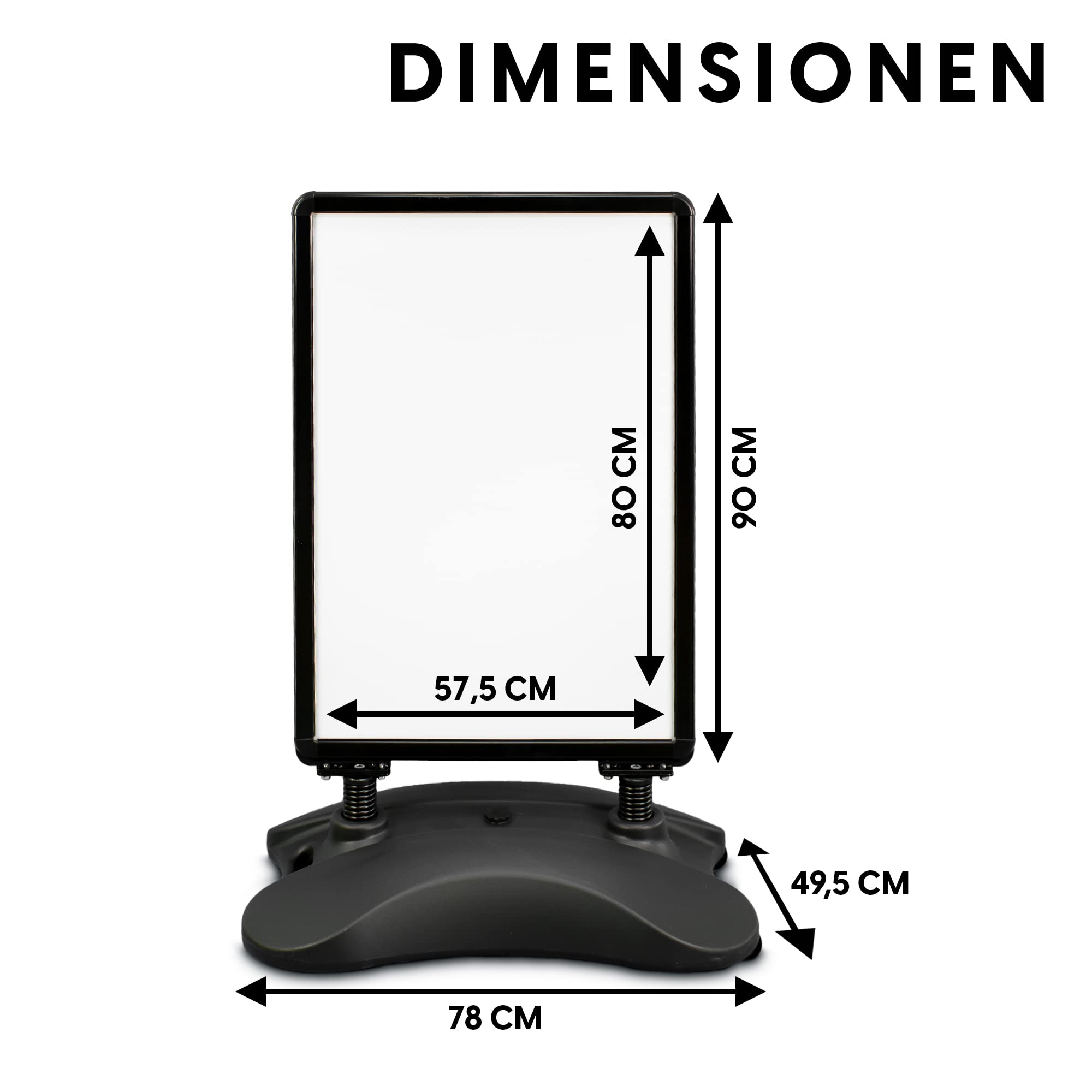 INMO Kundenstopper A1 Plakatständer schwarz, Werbetafel ink. Tank. Idealer Kundenstopper für innen und außen. Mobil dank Rollen ink. zwei Schutzfolien. Werbeständer, Werbeschild