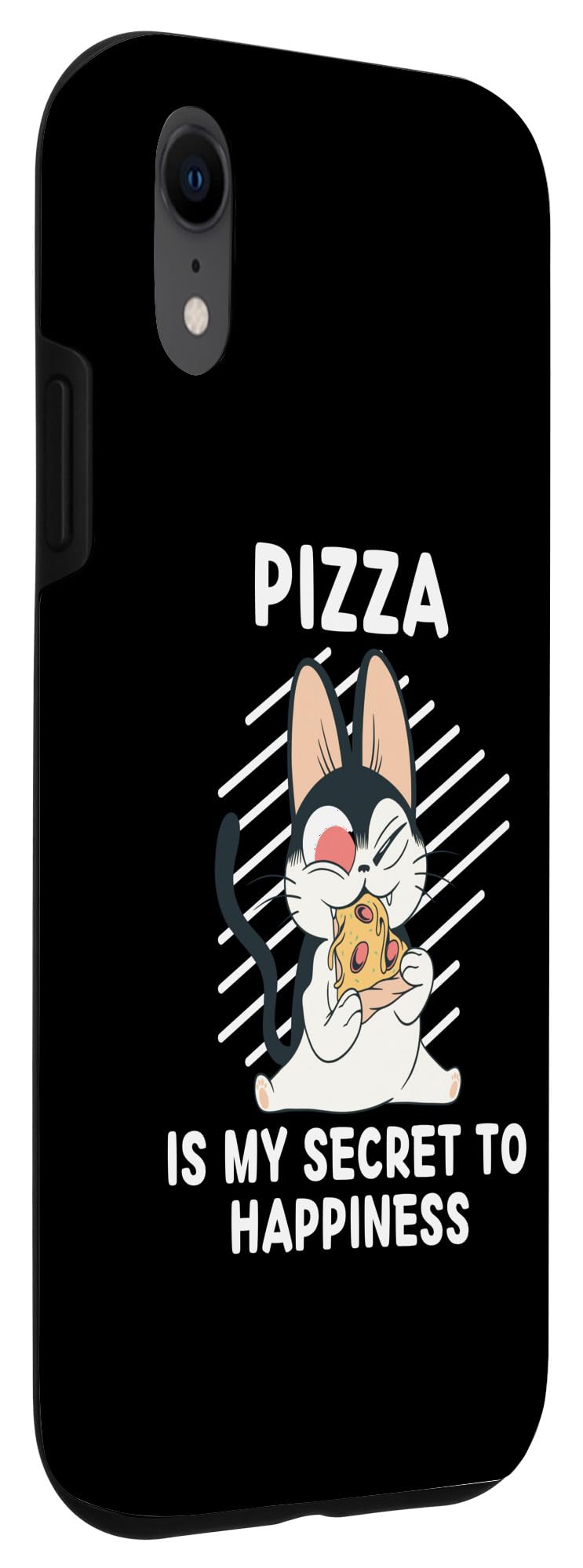 iPhone XR Cute Cat Pizza Is My Secret To Happiness Cat Case - Image 3