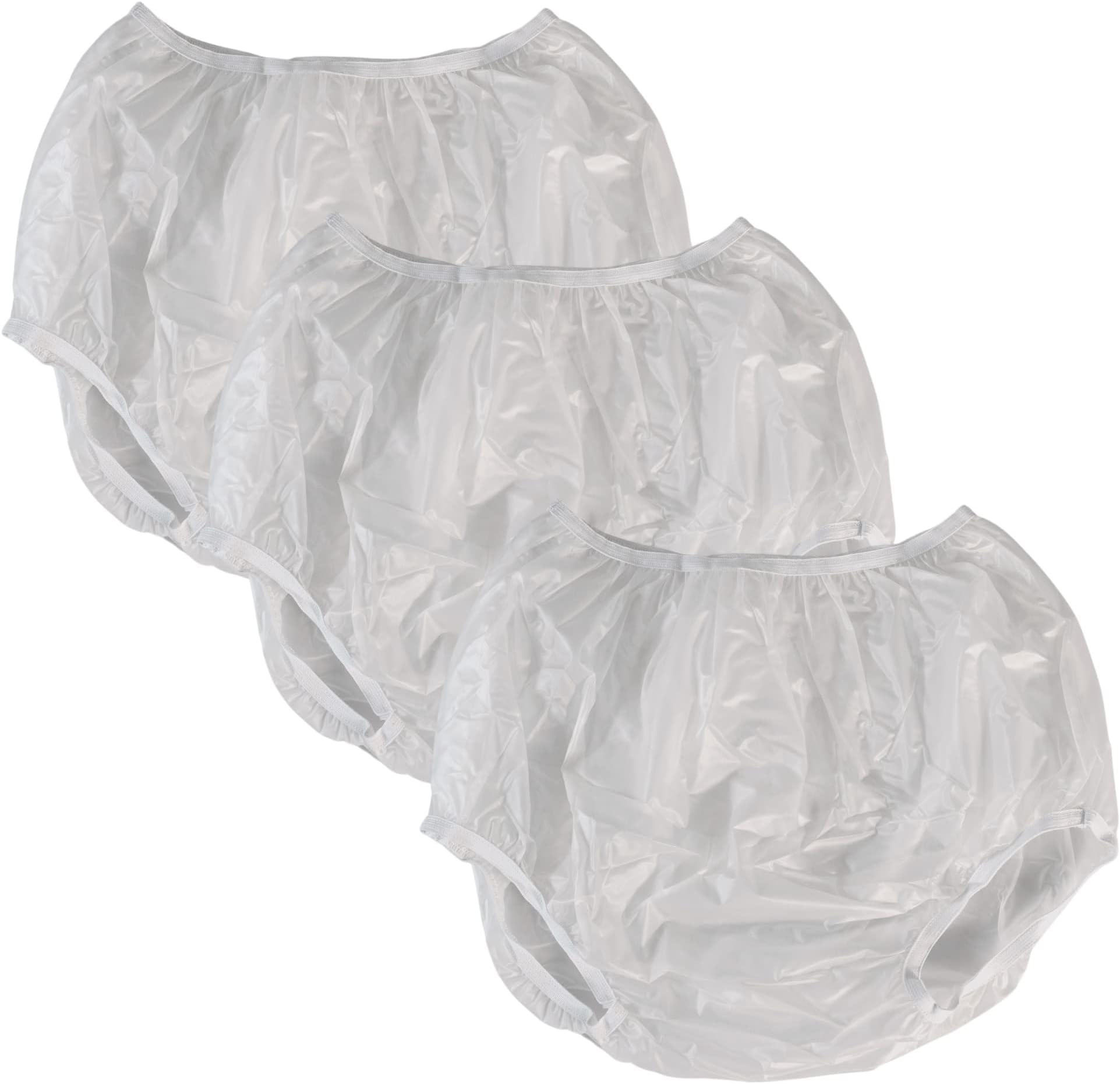 Adult Vinyl Waterproof Pull-On-COVER Incontinence Pants (This is not a diaper) [Pack of 3] Extra Waterproof Protection to GO ON TOP OF/Together with Diapers & Briefs as ADDED Leak Resistance (Small)