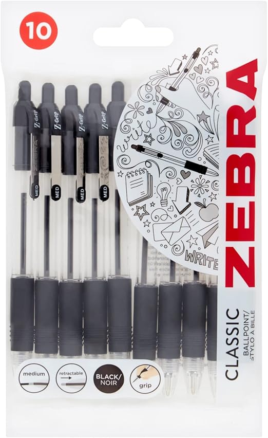 Zebra grip black ballpoint pens Clearance