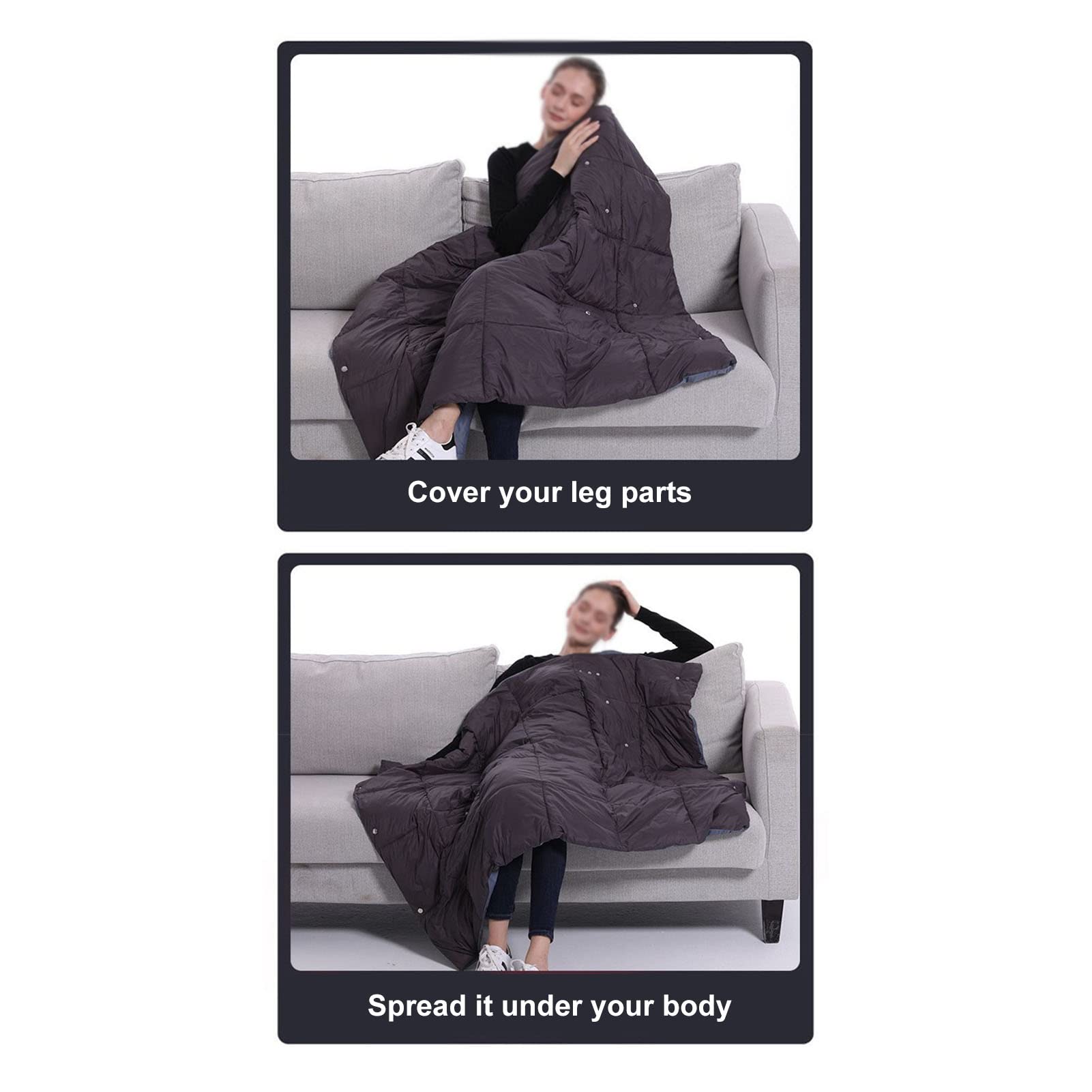 Leapiture USB Heated Blanket Portable Electric Blanket Soft Chinlon Throw with 3 Temperature Settings for Winter Warmth Travel Office Home Use