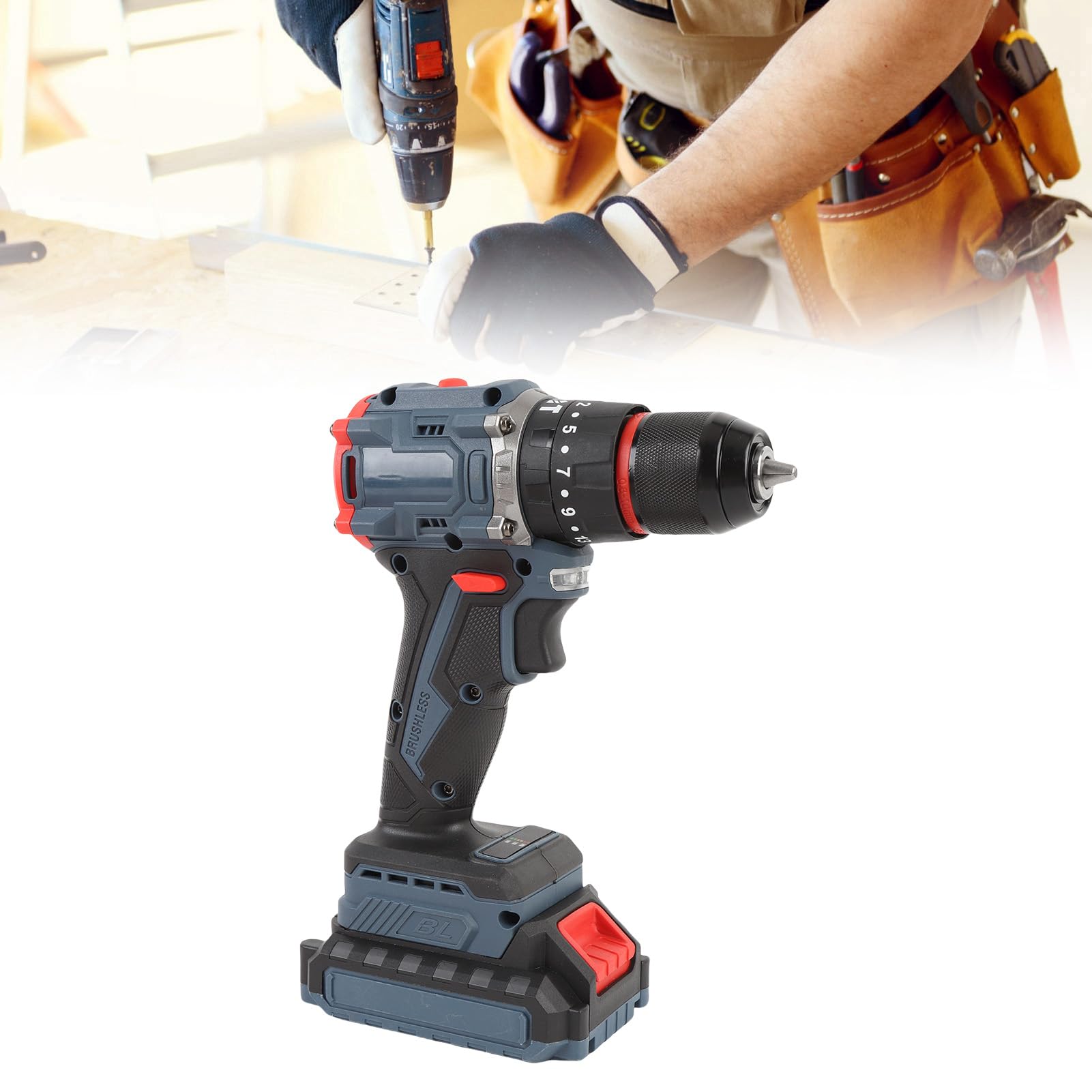 Asixxsix Zestaw Wiertarki Bezprzewodowej, 25 Skrętów 1500 Rpm CW CW CCW Elektryczne ćwiczenia Zasilania z Akumulatorem, 6 Bitów śrubokrętów, ćwiczenia Bity i Przenoszenie, Zestaw (wtyczka UE)